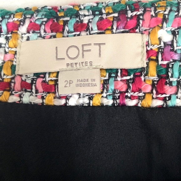 Loft Womens Multicolor Tweed Skirt, Size 2 Petite - Picture 5 of 8